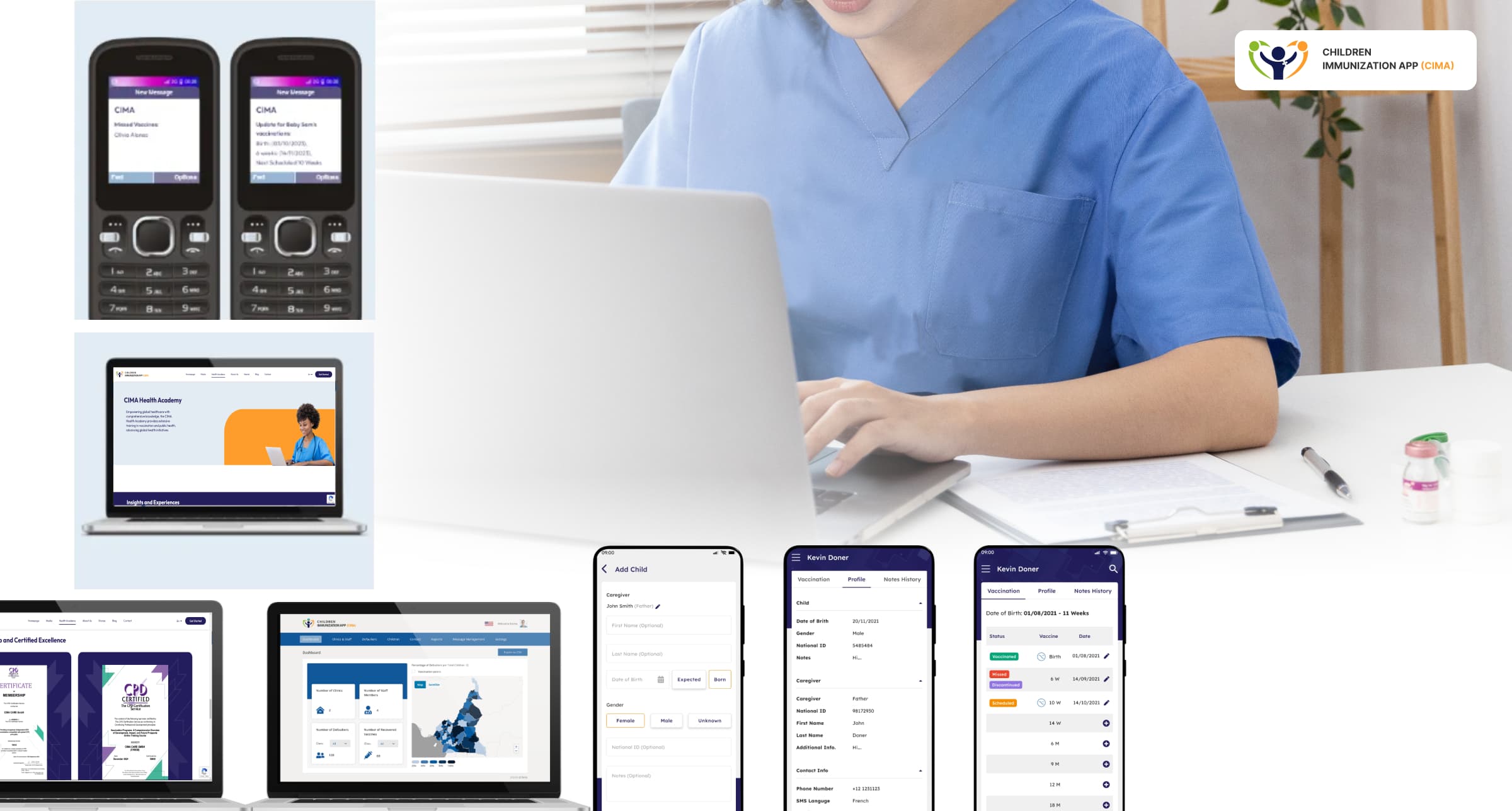 Healthcare provider using the CIMA Care digital vaccination platform