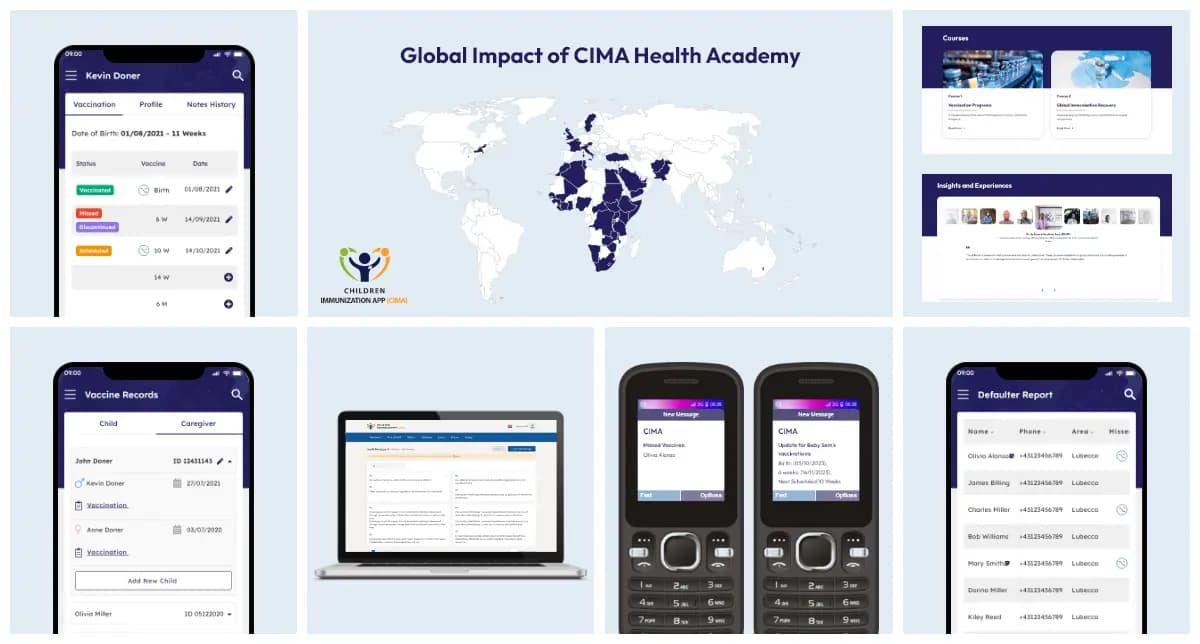 CIMA Care's digital platform supports child immunization and healthcare education globally.