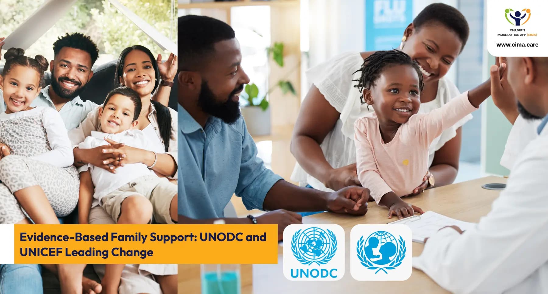 Families with healthcare providers empowered by UNODC and UNICEF's evidence-based support.