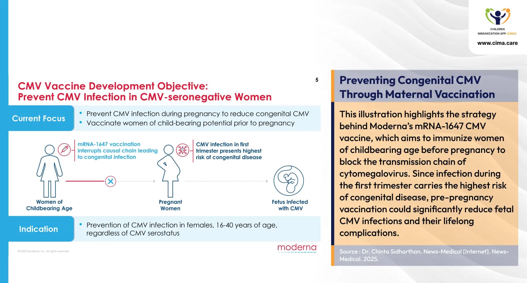 CMV vaccine strategy diagram showing pre-pregnancy vaccination approach.