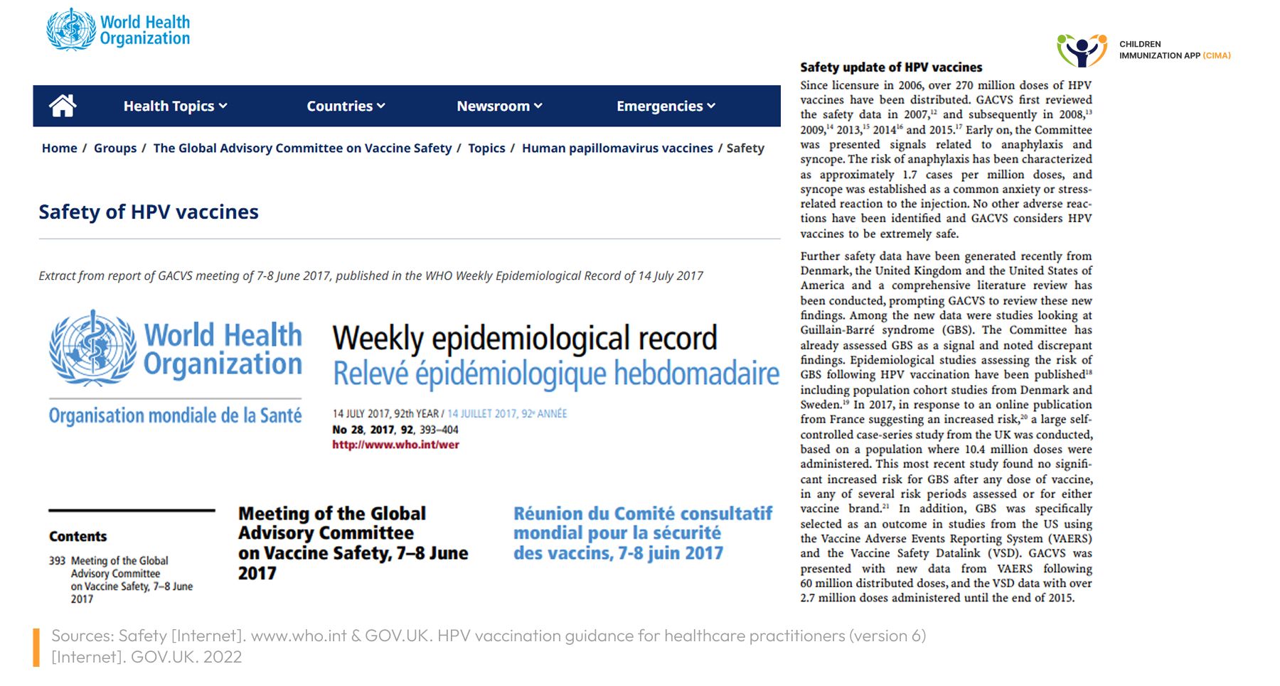 WHO GACVS 2017 official safety review confirming the HPV vaccine's excellent safety profile.