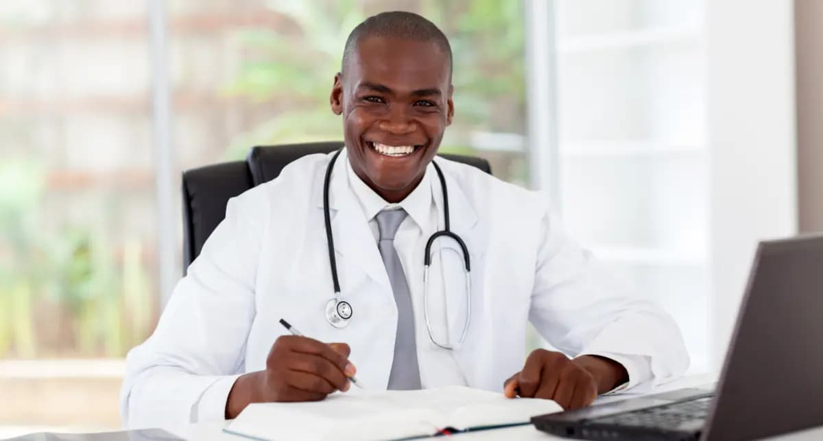 Doctor engaging in continuous professional development.