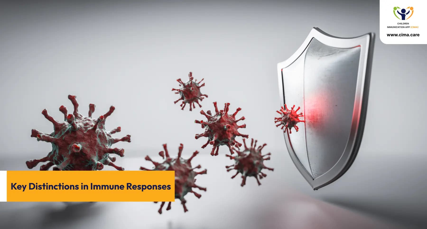 Medical shield defending against virus particles, showing immune system protection concept.