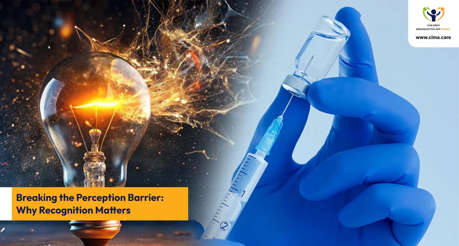 Person breaking through digital barrier representing overcoming healthcare perception challenges.