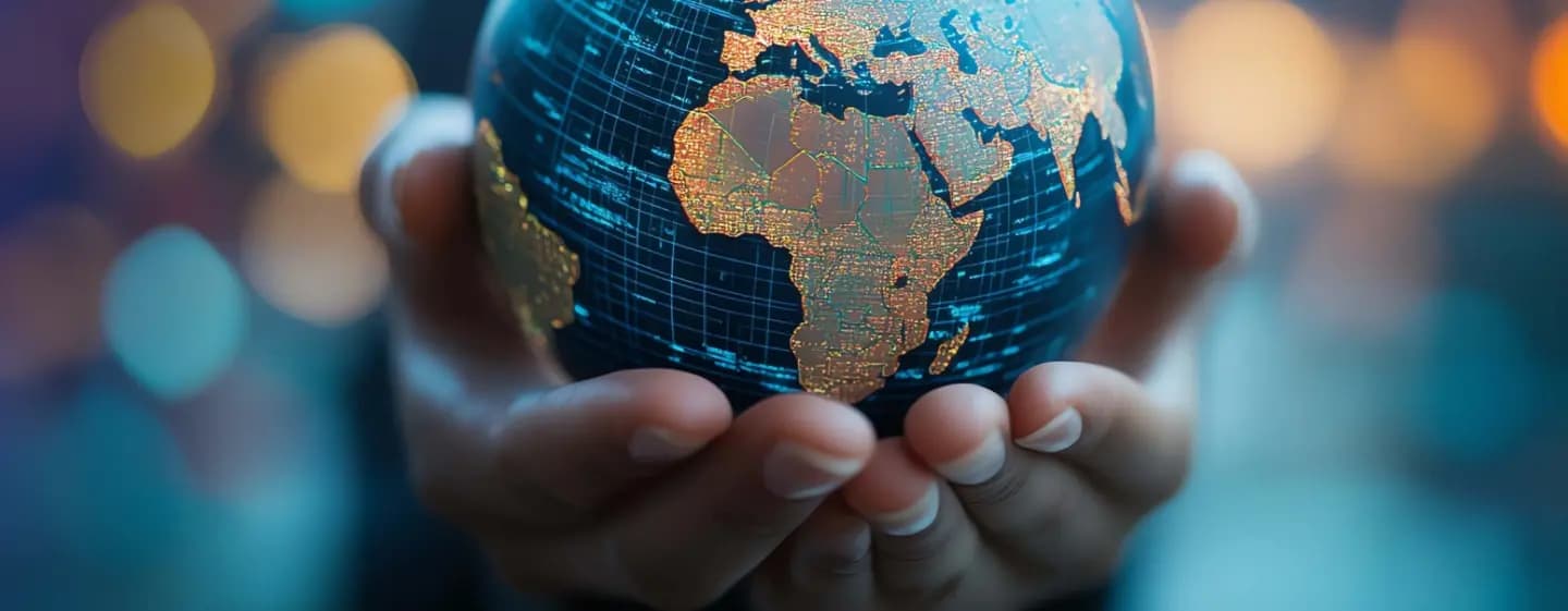 Hand holding planet Earth representing CIMA Care’s empowerment approach in Northwest Cameroon